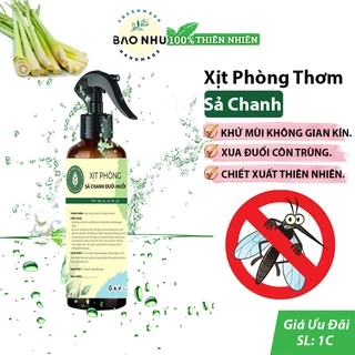 Xịt phòng 250ml nước cất sả chanh tự nhiên - Xịt khử mùi và xua đuổi muỗi