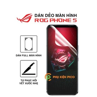 Dán màn hình Rog Phone 5 / Rog Phone 5s full màn dẻo trong suốt PPF tự phục hồi vết xước - Dán dẻo Rogphone 5