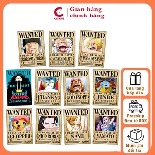 Poster Truy Nã One Piece kích thước 42*29 cm - Tranh Nhân vật hoạt hình One Piece dùng trang trí nội thất TO04