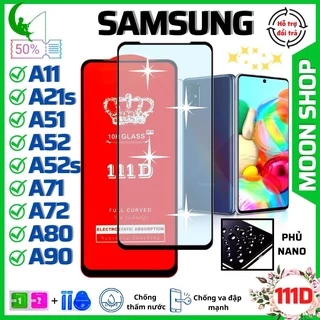 Kính Cường Lực Samsung A11 A21s A51 A52 A52s A71 A72 5G A80 - Dán Full màn hình 111D - Hạn chế chống bám vân tay