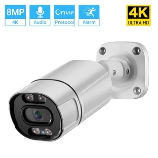 Hamrol 8MP 4K H.265 IP Camera POE Outdoor Waterproof Color Night Vision  CCTV Audio CCTV Video Surveillance Camera