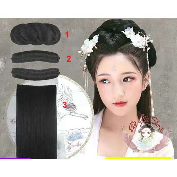 Tóc búi cổ trang búi giả tạo kiểu tóc