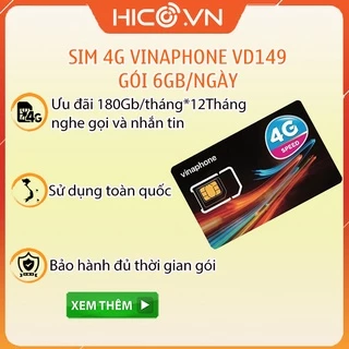 SIM 4G VINAPHONE D89Y F-HAPPY BIG50Y Yolo, Sim 4G trọn gói 1 năm Miễn Phí Data, Miễn Phí Nghe Gọi