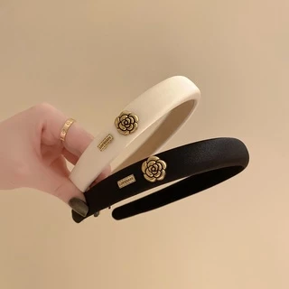 Nhỏ Camellia kiểu Pháp Vintage Hair Clip Đen Hair Clip 2023 lưới đỏ mới rửa đầu Clip cho phụ nữ