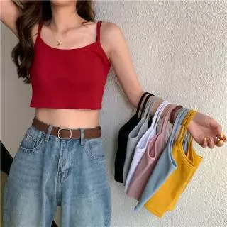 Áo Croptop Hai Dây Phong Cách Hàn Quốc Quyến Rũ Cho Nữ