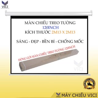 Màn chiếu treo tường 120inch - 2m13 x 2m13. Vải màn cao cấp, chắc chắn, khả năng chống mốc cao