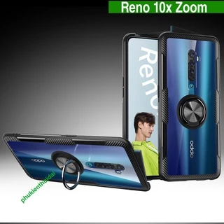 Ốp lưng Reno 10x Zoom giá đỡ lưng trong viền màu chống sốc kiêm nhẫn hút trên ô tô