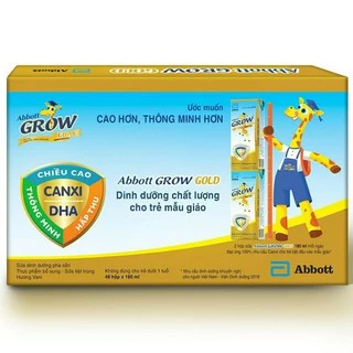 Thùng 48 hộp sữa bột pha sẵn Abbott Grow Gold vani 180ml (Giá bán Trừ khuyến mãi)