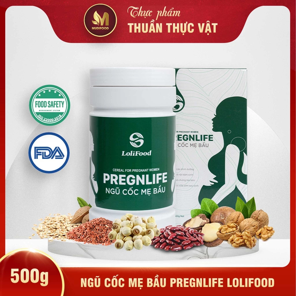 Ngũ Cốc Mẹ Bầu Pregnlife Lolifood Hũ 500g , Bổ Sung Dinh Dưỡng Cho Mẹ Và Bé Yêu