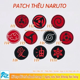Sticker Patch vải ủi nhiệt thêu hình logo naruto uchiha itachi sasuke akatsuki S192
