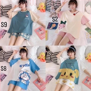 Bộ ngủ nữ 💖FreeShip💖 bộ ngủ đùi hoạt hình mặc nhà Cute.