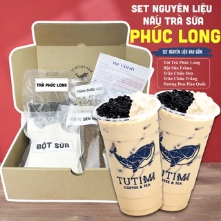 Set Nguyên Liệu Pha Trà Sữa Phúc Long Trân Châu Đen Dai Dai, Trân Châu Trắng Giòn Giòn