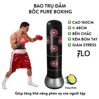 Bao Trụ Đấm Bốc Tự Cân Bằng Kèm Bơm PURE BOXING Cao 160cm, Đường Kính 48cm