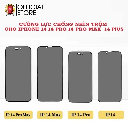 Miếng Dán Kính Cường Lực Chống Nhìn Trộm Dành Cho iPhone 14 14 Pro Max Plus cứng 9H Full Màn Hình Full Keo Không Cấn Gợ