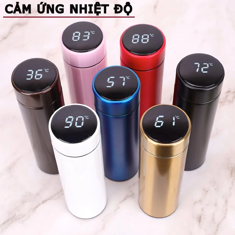 BÌNH GIỮ NHIỆT INOX CAO CẤP CÓ HIỂN THỊ NHIỆT ĐỘ 500ML