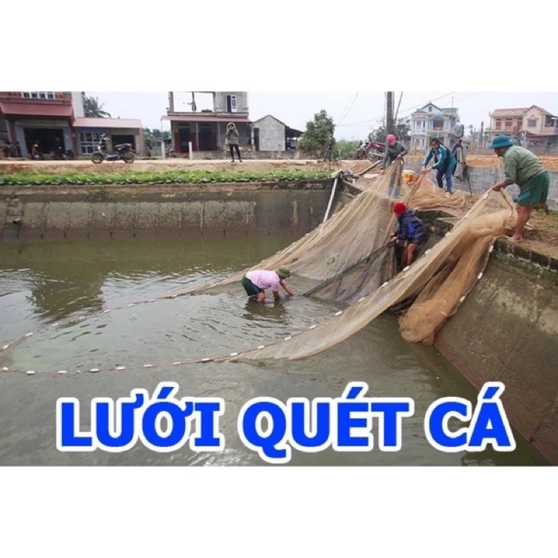 Lưới Kéo Cá-Lưới Quét Cá hàng loại 1 -Lưới Vét Cá ,Tôm,Tép AO HỒ cao 2m dài 30m túi 4m hàng chất lượng