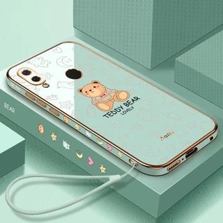 Ốp Điện Thoại Chống Trượt Hình Gấu teddy Viền Thẳng Cho samsung s22 ultra s22 plus note 20 note 20 ultra note 10 note 10 plus