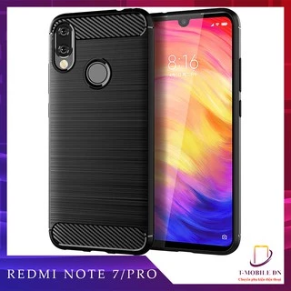 Ốp lưng Xiaomi Redmi Note 7, Ốp Carbon phay xước chống sốc chống vân tay cho Redmi Note 7 Pro