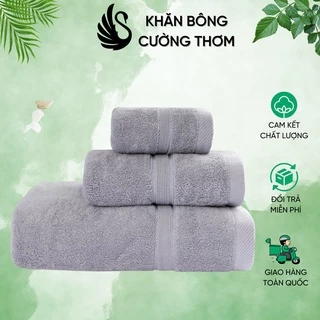 Khăn tắm, lau mặt, gội đầu ⚡ GIÁ SỐC ⚡ Khăn cotton siêu thấm hút, không ra màu, dùng cho gia đình - spa - khách sạn