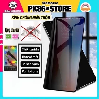 kính cường lực chống nhìn trộm cho iphone 6p/7/8plus/Xsmax/11/12/13promax