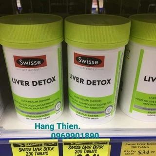 Viên uống thải độc gan, mát gan Swisse liver detox 120v, 200v