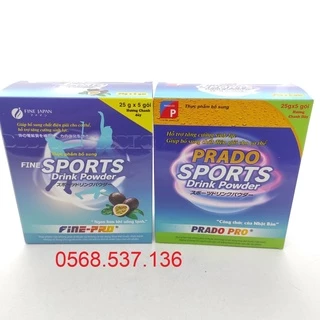 Fine Sport Drink Powder Nước Uống Bù Điện Giải Nhật & Prado Sports Drink Powder Vị Chanh Leo