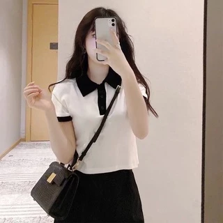 ÁO CROPTOP POLO PHỐI CỔ