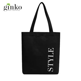 Túi Vải Tote Ginko có dây kéo khóa ( có túi con )  phong sách ulzzang Hàn Quốc in hình STYLE B03