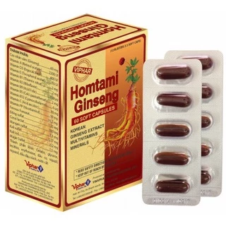 HOMTAMI GINSENG Vinaphar -Hộp 60 Viên - Bồi Bổ Sức Khỏe Với Vitamin Và Khoáng Chất Từ Nhân Sâm