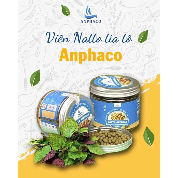 [HCM]Natto Anphaco Viên Tía Tô -Tiêu Hóa Tốt Chống Táo Bón Ổn Định Huyết Áp- Hộp 220g