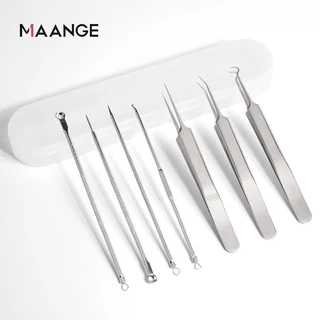 Bộ 7 nặn mụn đầu đen + Nhíp MAANGE dụng cụ Chăm sóc da mặt