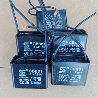 Tụ quạt công nghiệp, mô tơ nhỏ 5uF, 6uF-450V