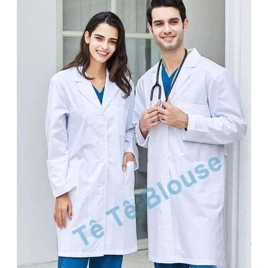 Áo Blouse Dài Ngang Gối, Dài Tay Nam Nữ, Áo Choàng Bác Sĩ, Phòng Thí Nghiệm, Thẩm Mỹ Viện, Vải Kaki Và Thô (Giá Sỉ)