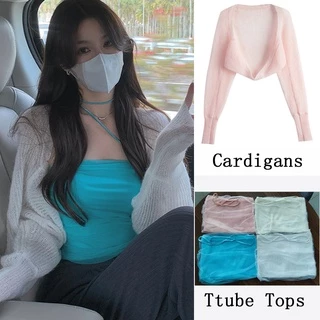 Áo Cardigan Dệt Kim Mỏng Mềm Mại Chống Nắng Thời Trang Mùa Hè Cho Nữ áo khoác áo croptop