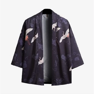 (CÓ SẴN) Áo khoác kimono haori happi hạc hoa