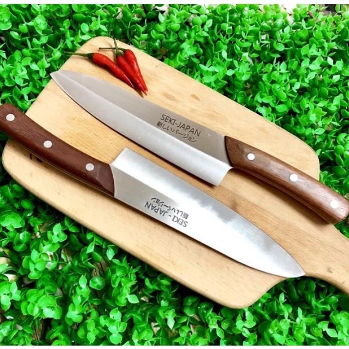Dao thái nhà bếp Seki Japan cao cấp bằng thép cán gỗ chống gỉ