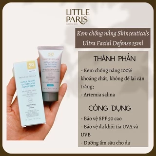 Kem chống nắng Skinceuticals Ultra Facial Defense SPF 50+ 15ml | MẪU MỚI | HÀNG NỘI ĐỊA