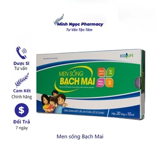 Men sống Bạch Mai Gold, tiêu hóa tốt, tăng đề kháng với Kẽm gluconat - Hộp 20 ống 10ml