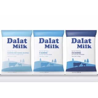 Thùng 48 bịch sữa tươi Đà Lạt Milk 220ml có đường-ít đường-không đường (HSD 11/24)