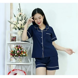 Bộ đồ bộ Pijama nữ mặc nhà D2 XANH ĐEN tay ngắn quần ngắn Lụa 106 thoải mái nhẹ nhàng