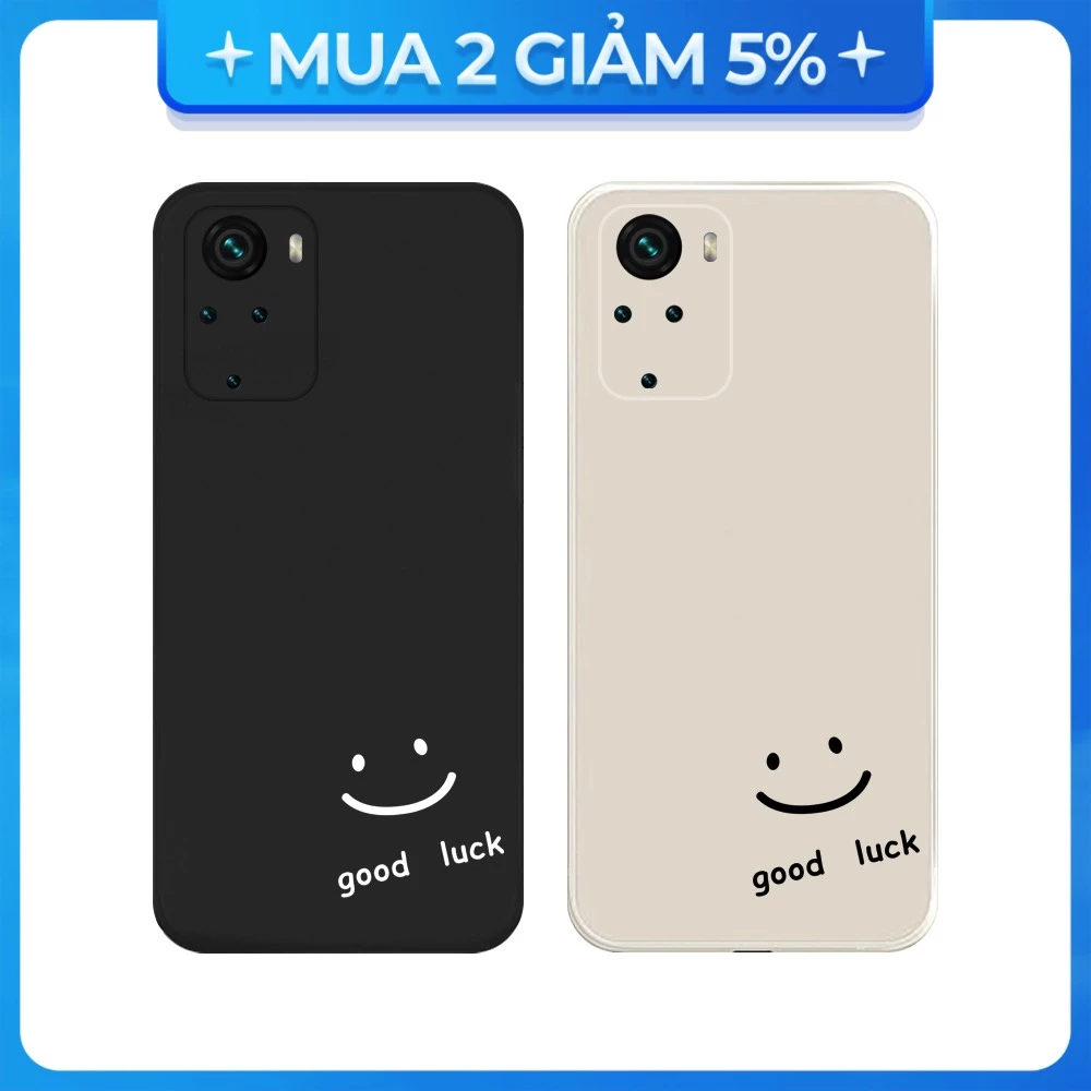 Ốp lưng cạnh vuông Xiaomi Redmi Not 9/Redmi 9A/Poco X3/...viền bảo vệ camera hình Good Luck