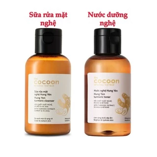 Combo Sữa rửa mặt nghệ Hưng Yên cocoon 140ml + Toner nước nghệ cocoon 140ml