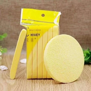 Bông nén rửa mặt Chivey Nhât Bản, bọt biển thiên nhiên,  bông mút gói 12 miếng - Soleil shop