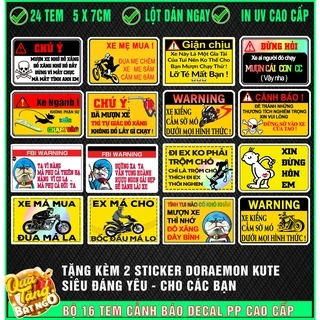 Bộ Tem tấm cảnh báo 16 tem 2022 kích thước tem 5x7cm decal pp pet chống nước