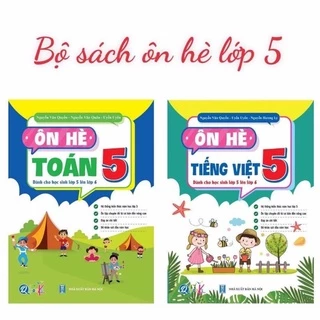 Sách - (Combo 2 cuốn) Ôn Hè Toán 5 + Tiếng Việt 5 (Dành Cho Học Sinh Lớp 5 Lên Lớp 6)