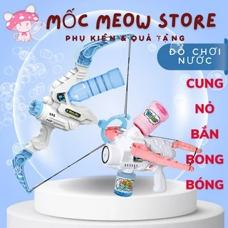 ĐỒ CHƠI NƯỚC-Cung Nỏ bắn Bong Bóng kết hợp súng nước dùng pin [Tặng 3 gói xà phòng]. Mốc Meow Store