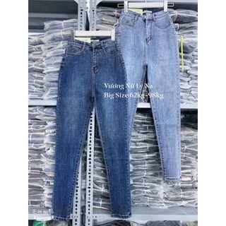 [ SIZE 60KG - 98kg ]Quần Jean xanh đậm / xanh nhạt  Big Size  - Lưng  Cao - Co Giãn Mạnh