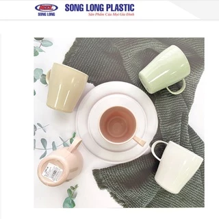 Cốc nhựa có tay cầm màu pastel mẫu mới Ohana Song Long plastic 3054 anhduonghomekit