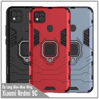 Ốp lưng cho Xiaomi Redmi 9C iRON - MAN IRING Nhựa PC cứng viền dẻo chống sốc