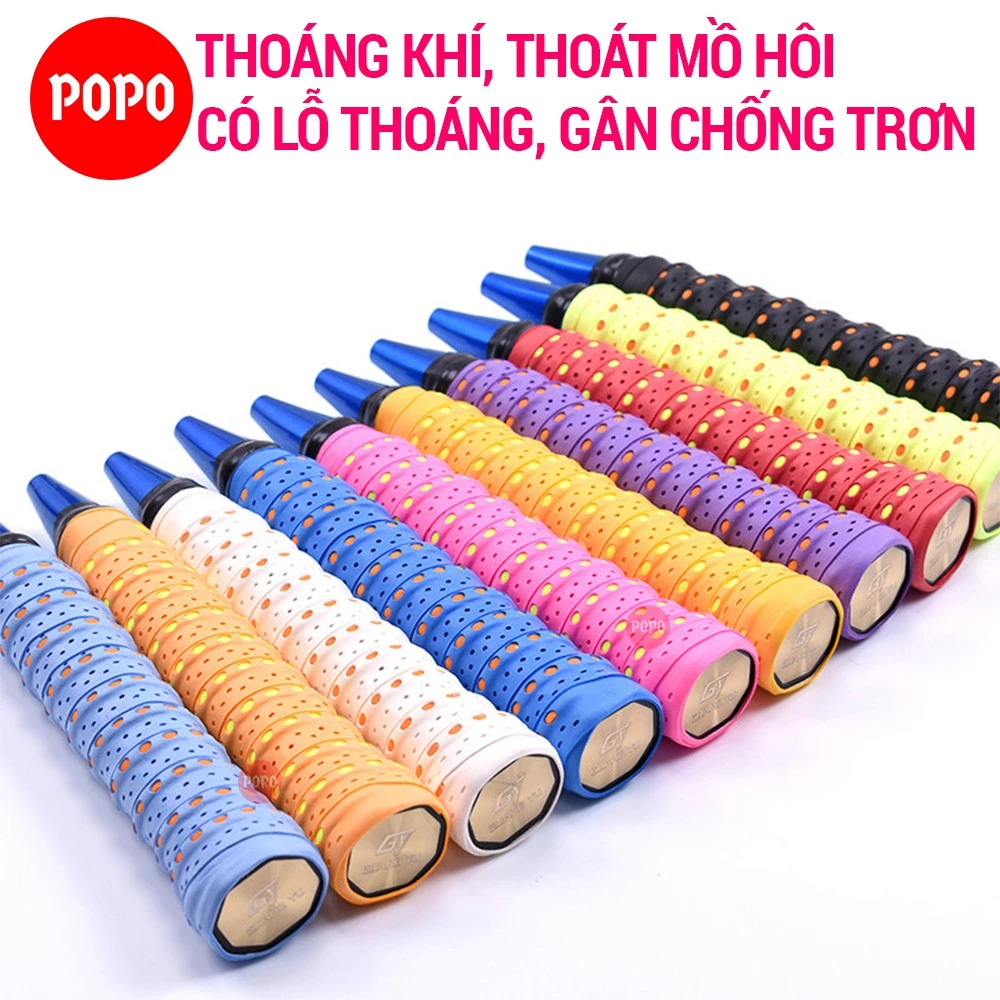 Quấn cán vợt cầu lông POPO GY105 có lỗ thoáng khí, gân chống trơn, chất liệu mềm mại